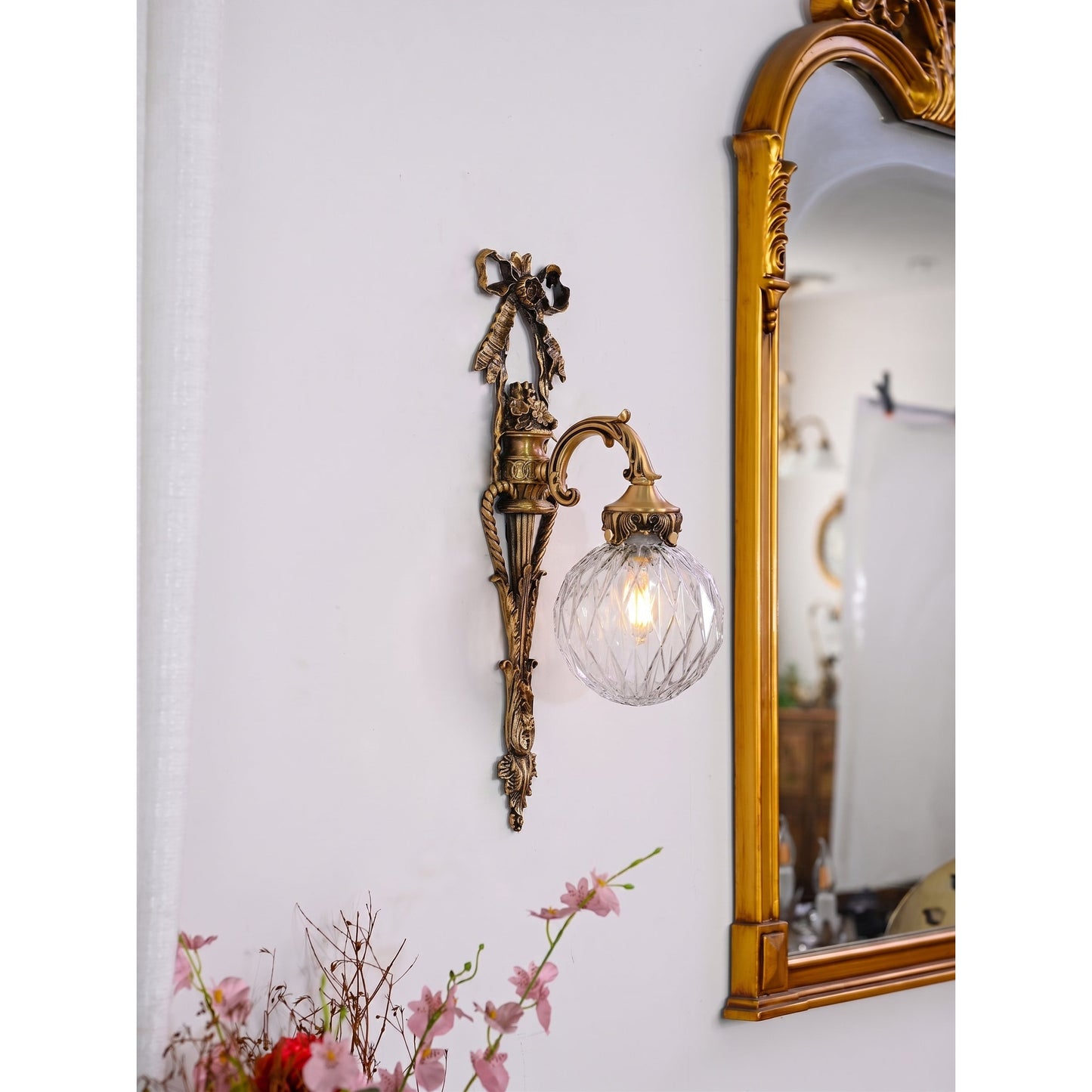 Dagny Classical Brass Wall Sconce