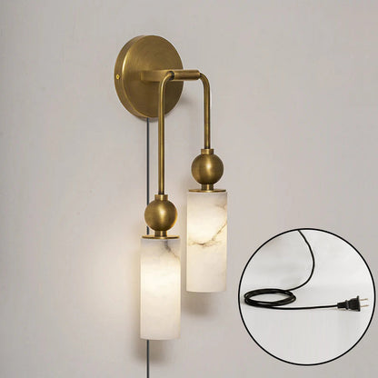 Harlin Alabaster Plug-in Wall Sconce