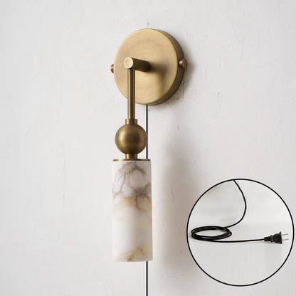 Harlin Alabaster Plug-in Wall Sconce