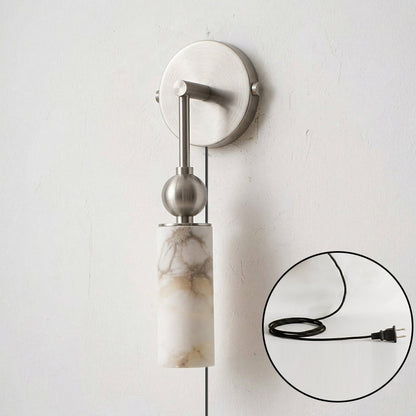 Harlin Alabaster Plug-in Wall Sconce