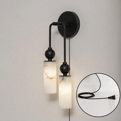 Harlin Alabaster Plug-in Wall Sconce