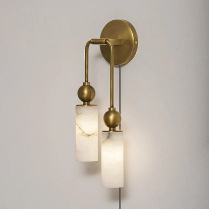 Harlin Alabaster Plug-in Wall Sconce
