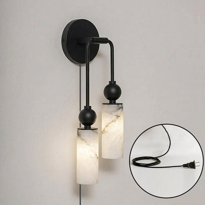 Harlin Alabaster Plug-in Wall Sconce