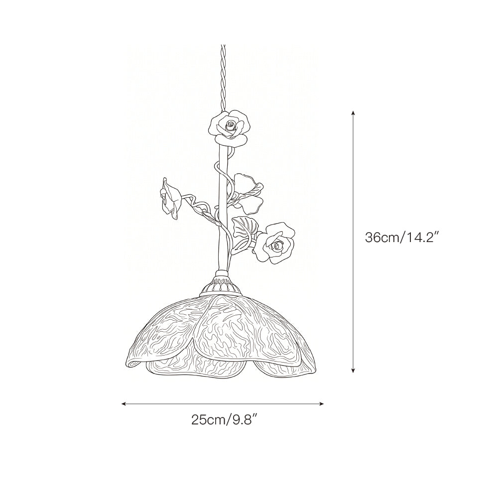 Yarine Glass Rose Pendant Lamp
