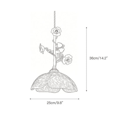Yarine Glass Rose Pendant Lamp