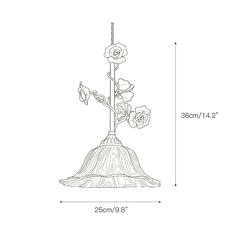 Yarine Glass Rose Pendant Lamp