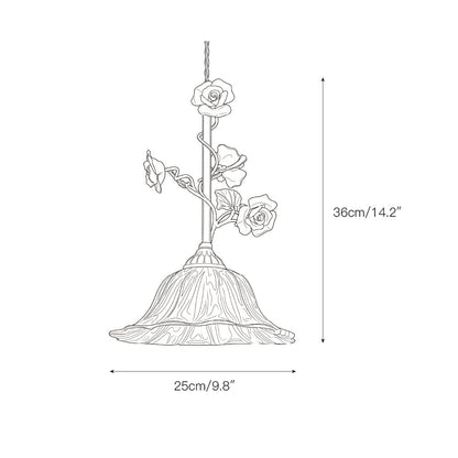 Yarine Glass Rose Pendant Lamp