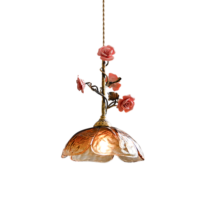 Yarine Glass Rose Pendant Lamp