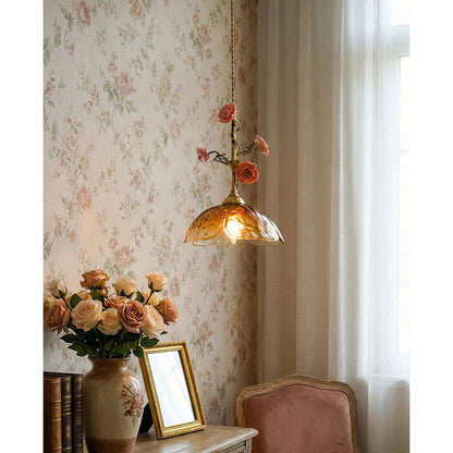 Yarine Glass Rose Pendant Lamp
