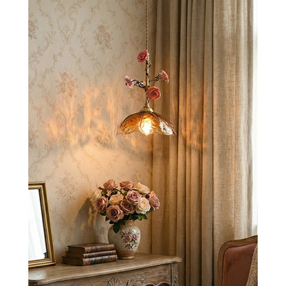 Yarine Glass Rose Pendant Lamp