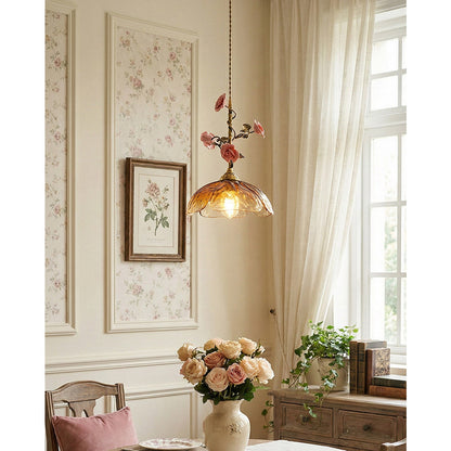 Yarine Glass Rose Pendant Lamp