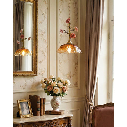 Yarine Glass Rose Pendant Lamp