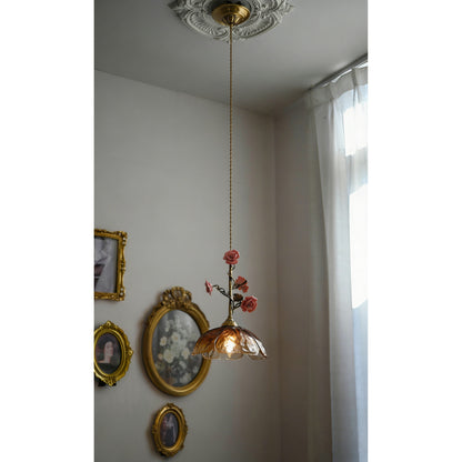 Yarine Glass Rose Pendant Lamp