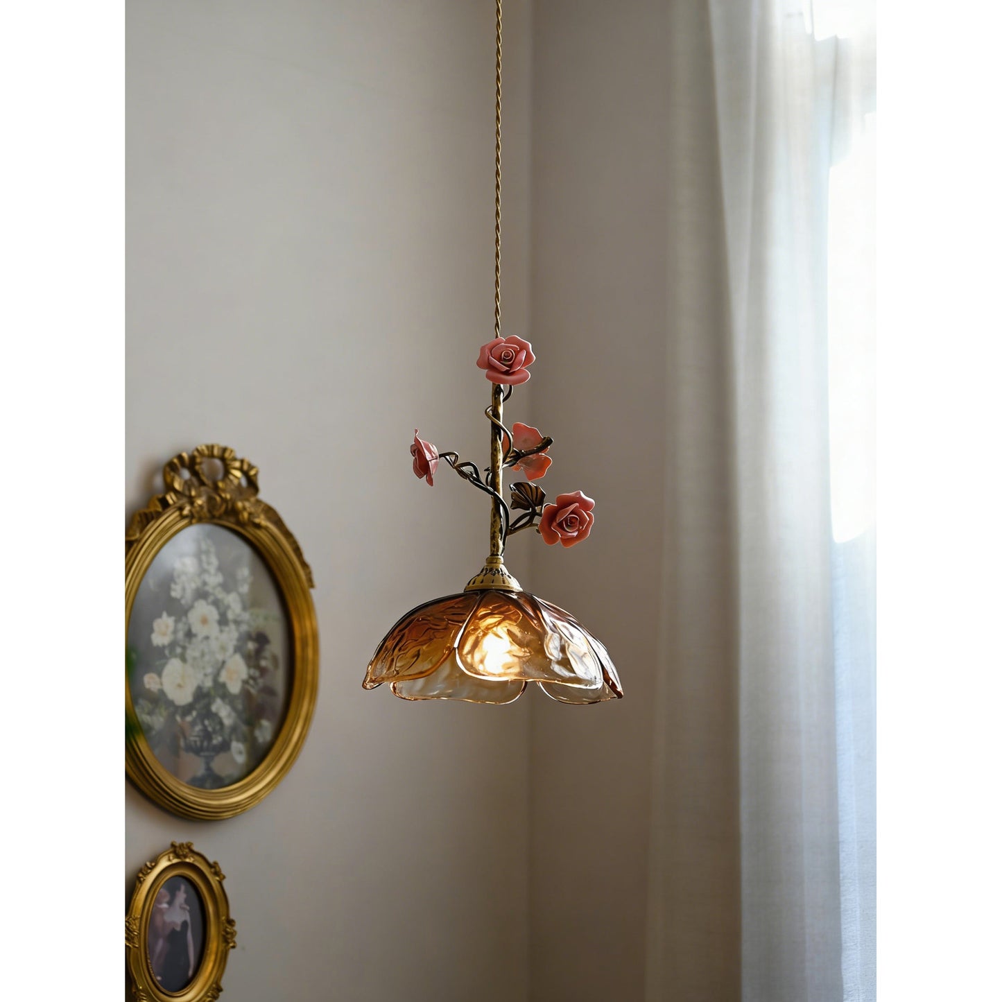 Yarine Glass Rose Pendant Lamp