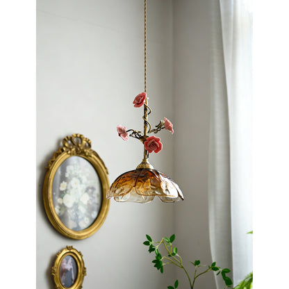 Yarine Glass Rose Pendant Lamp