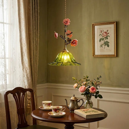 Yarine Glass Rose Pendant Lamp