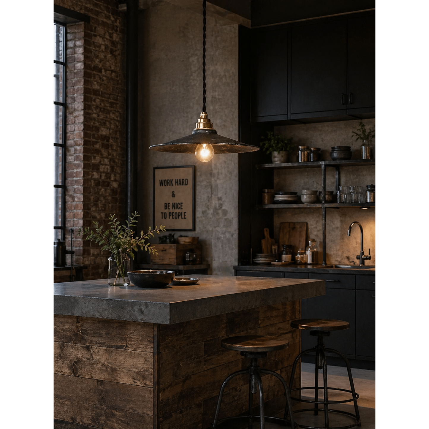Industrial Flat Pendant Light