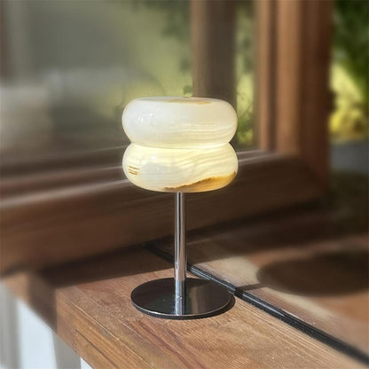 Alabaster Donut Table Lamp