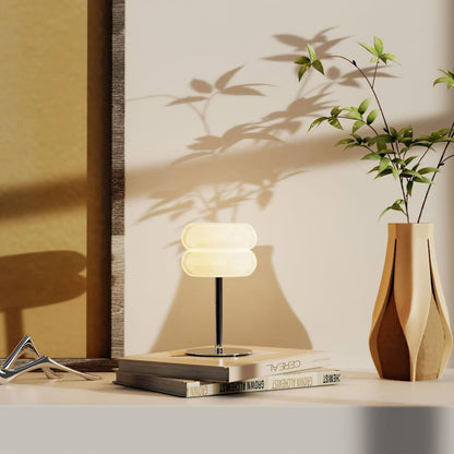 Alabaster Donut Table Lamp