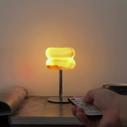 Alabaster Donut Table Lamp