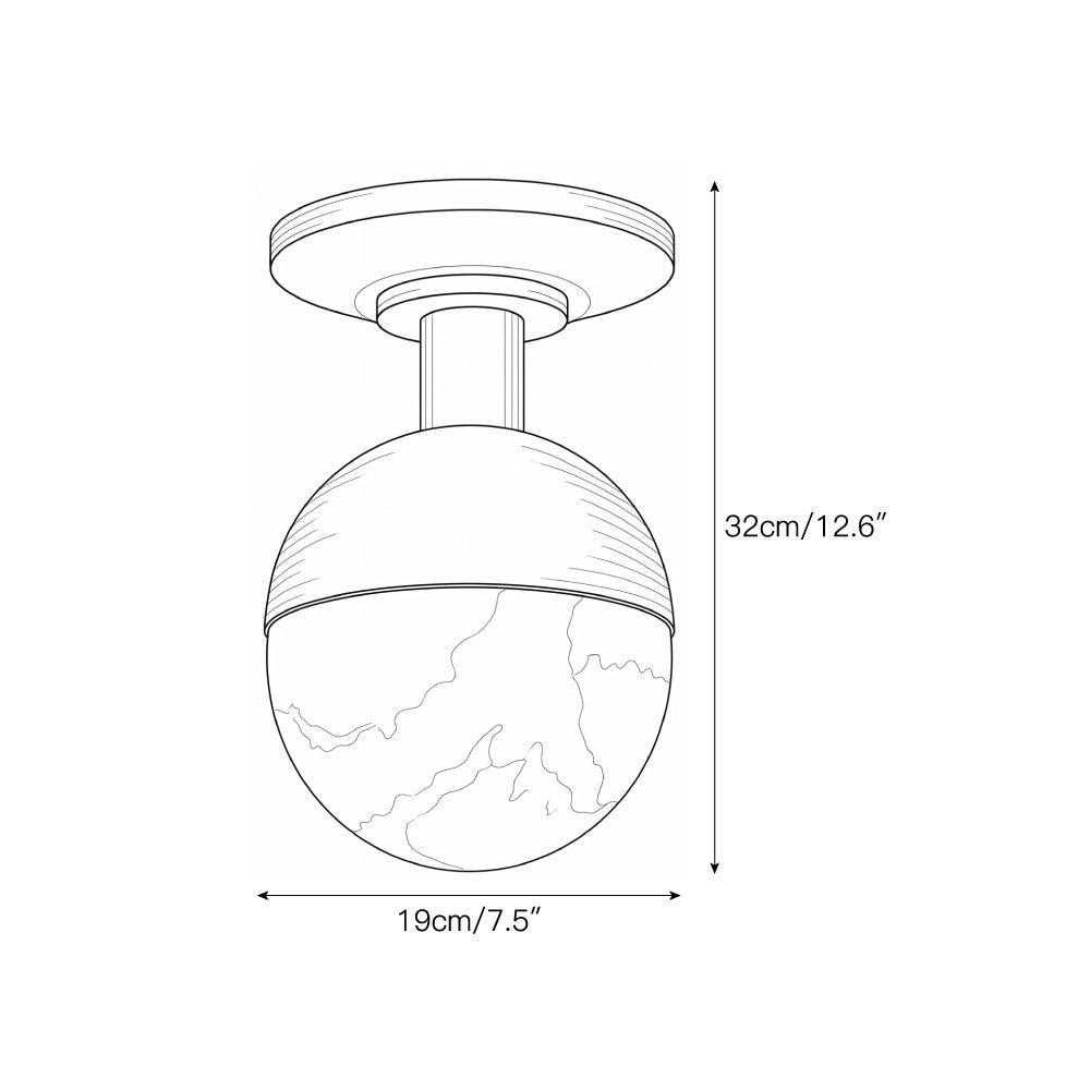 Nevan Alabaster Flush Mount Ceiling Light