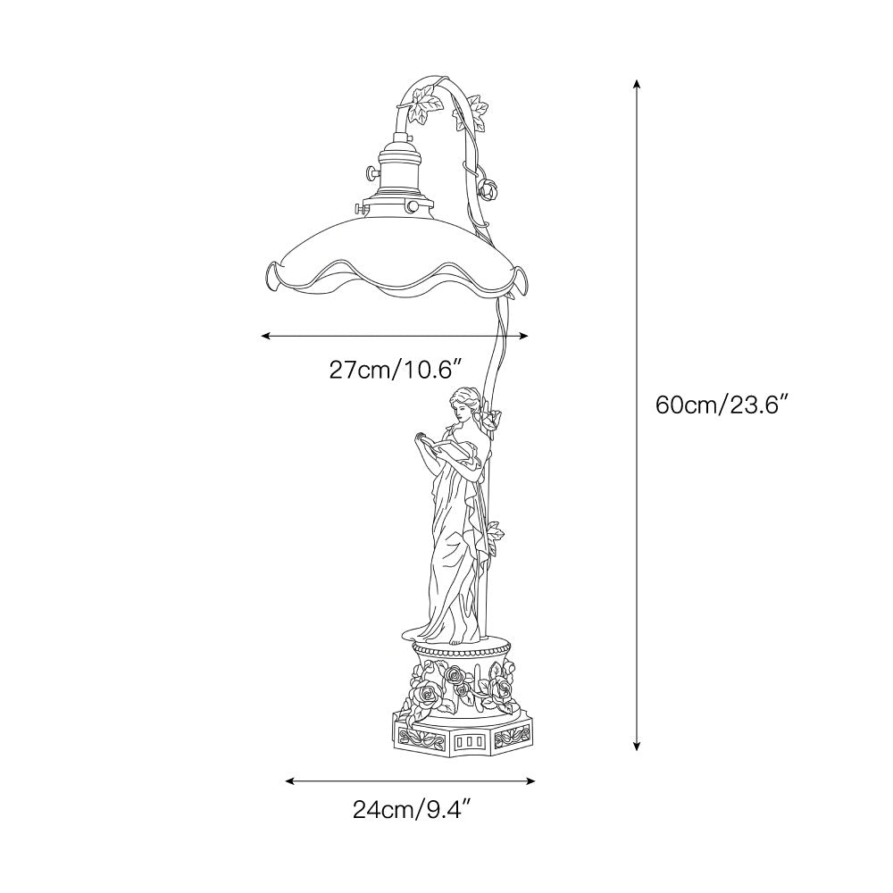 Keson Statue Glass Table Lamp