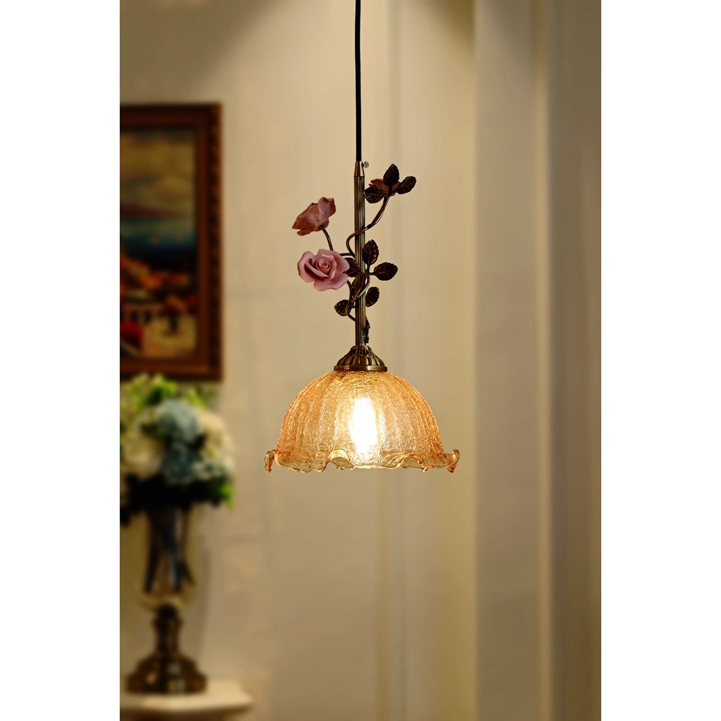 Elmara Rose Glass Pendant Lamp