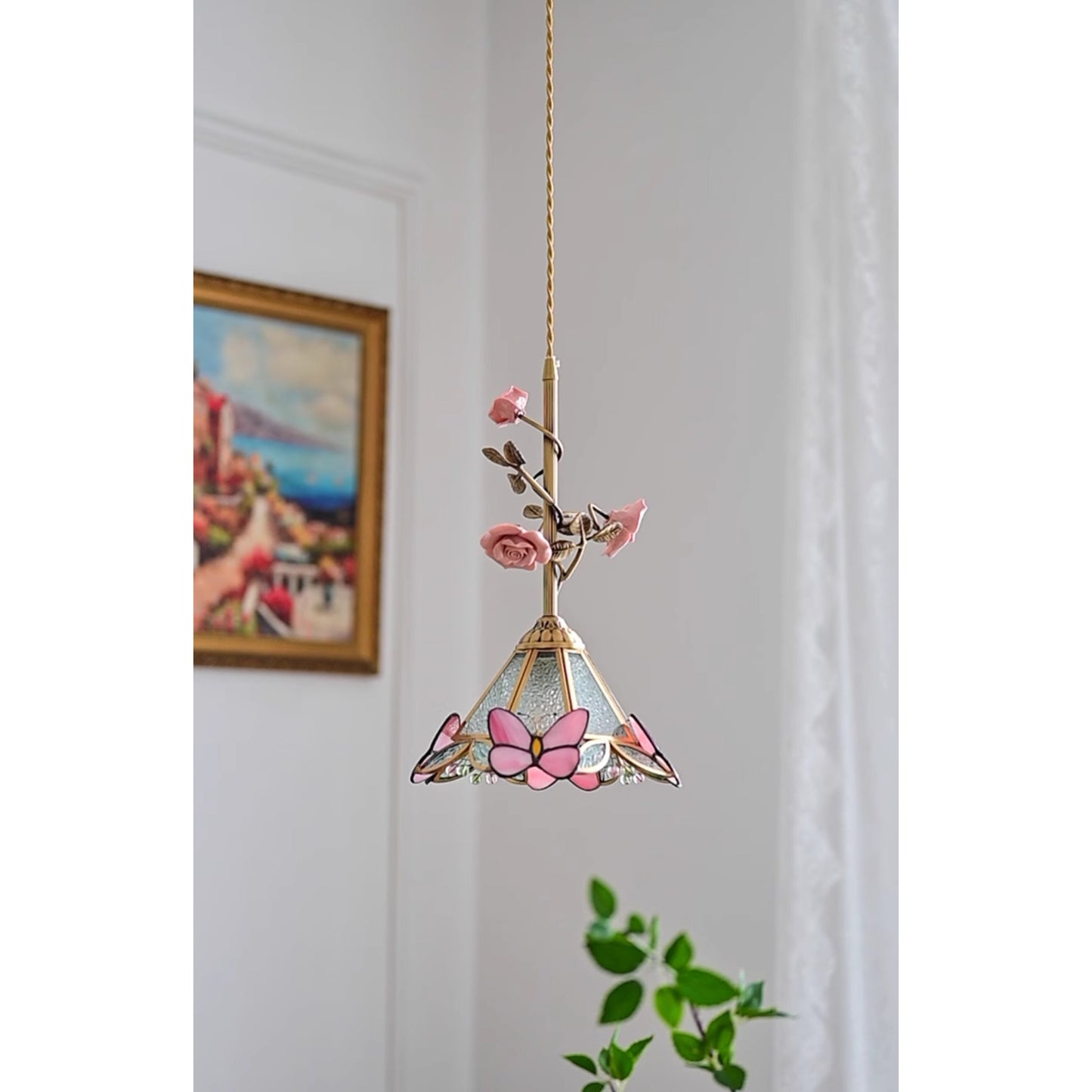 Elmara Rose Glass Pendant Lamp