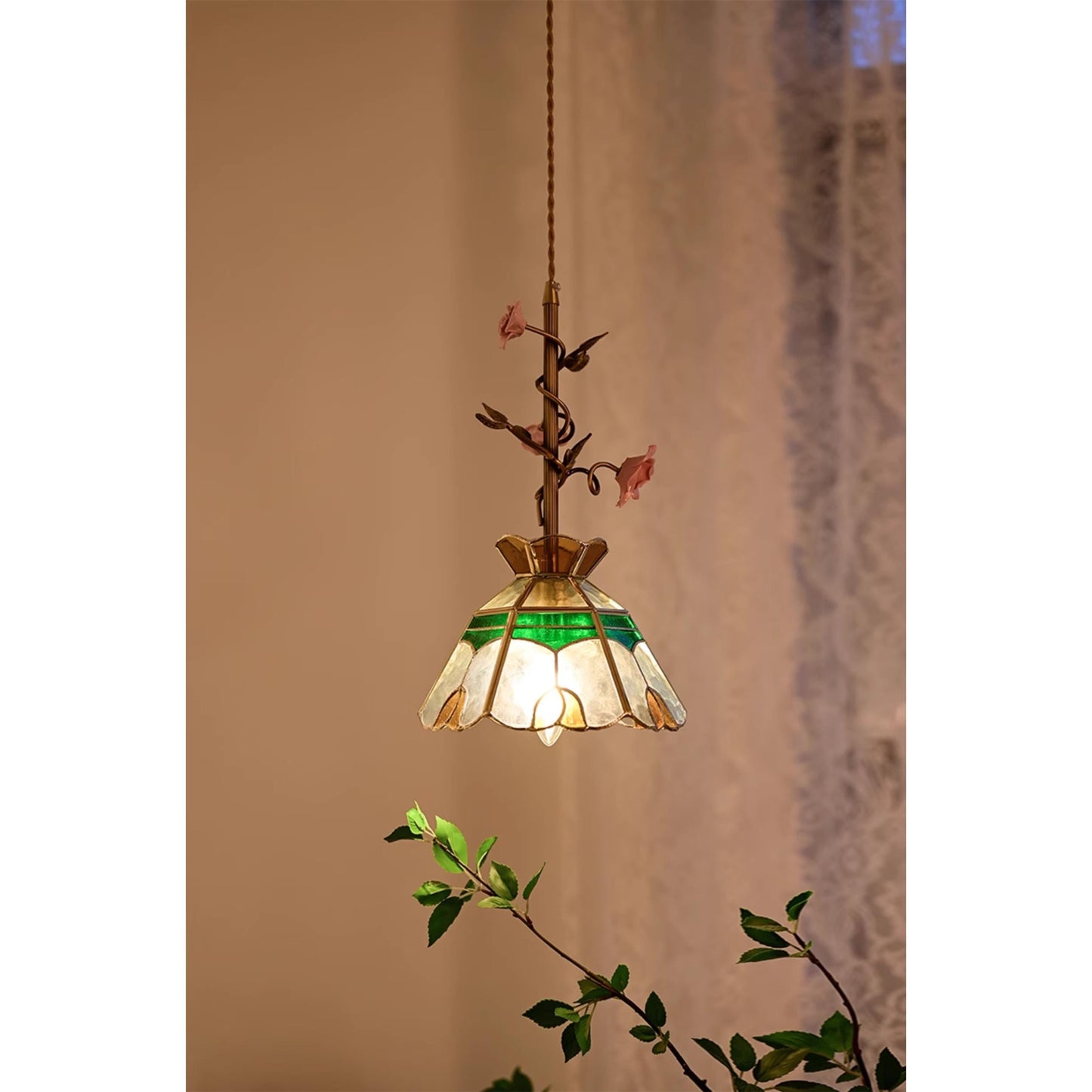 Elmara Rose Glass Pendant Lamp