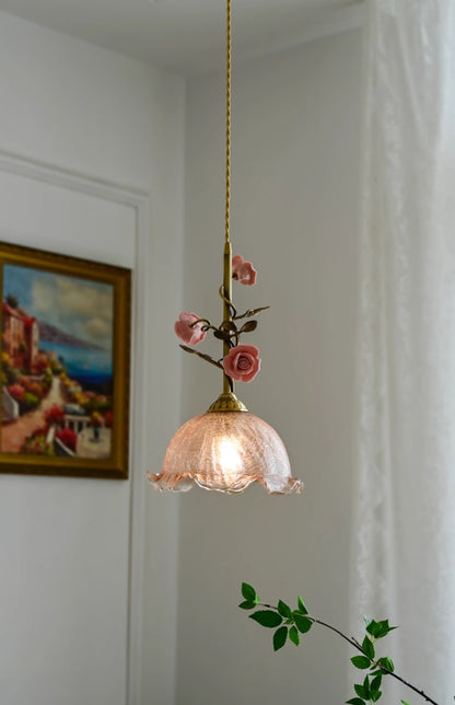 Elmara Rose Glass Pendant Lamp