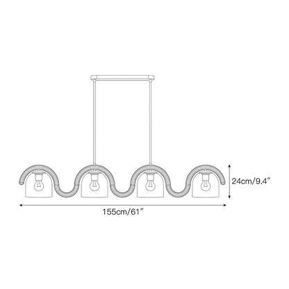 Lenox Linear Glass Chandelier