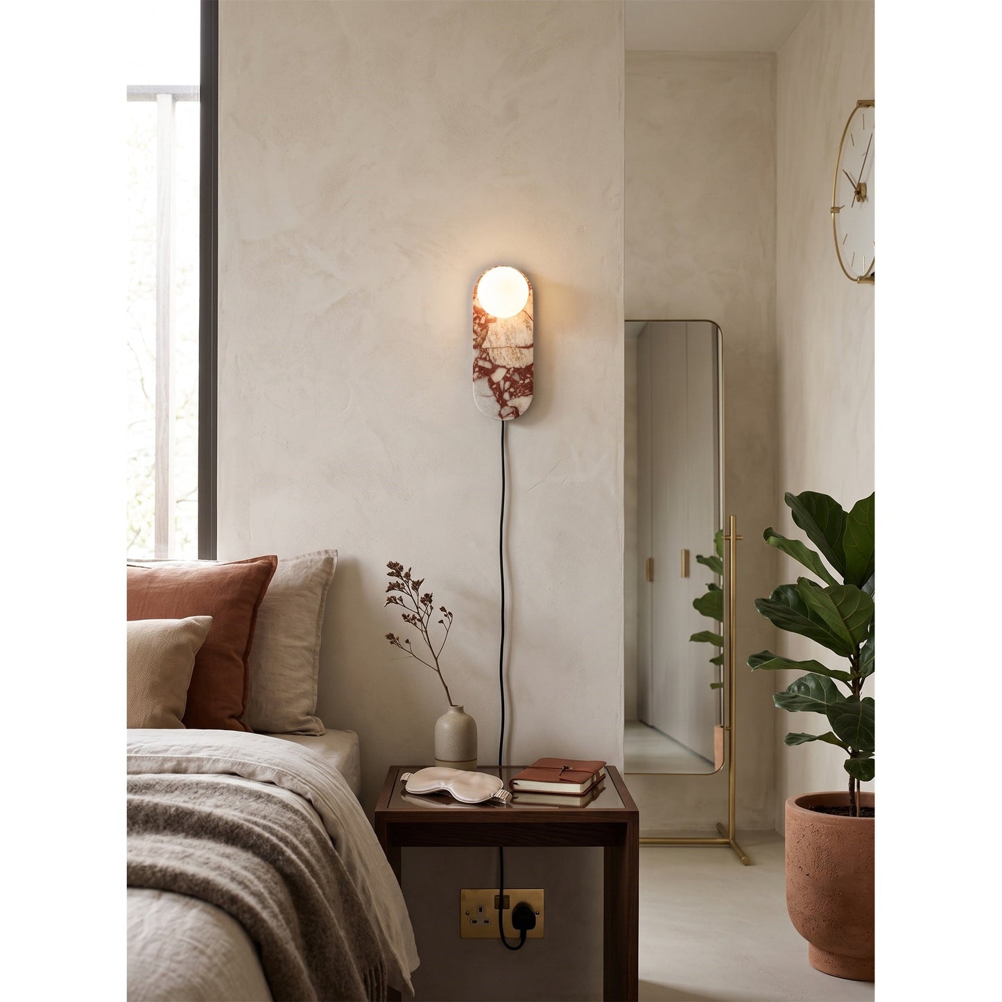 Marisol Red Plug-in Wall Lamp