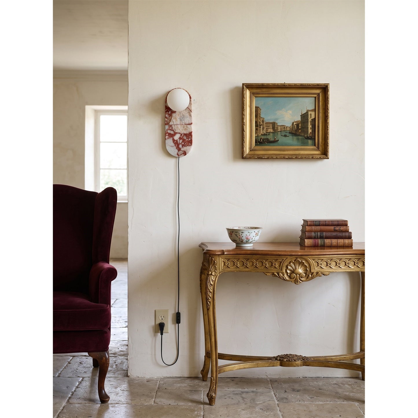 Marisol Red Plug-in Wall Lamp