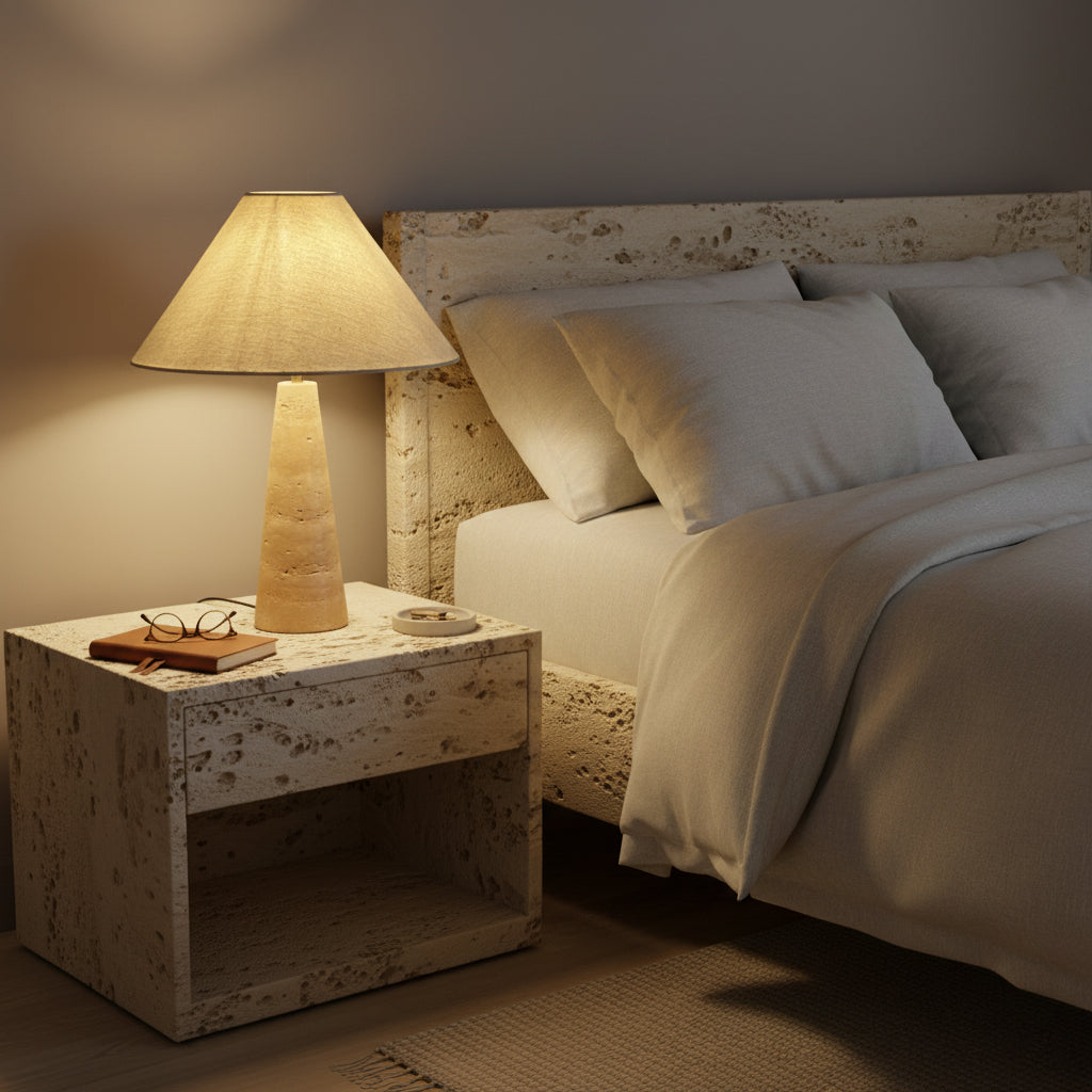 Elmai Travertine Table Lamp