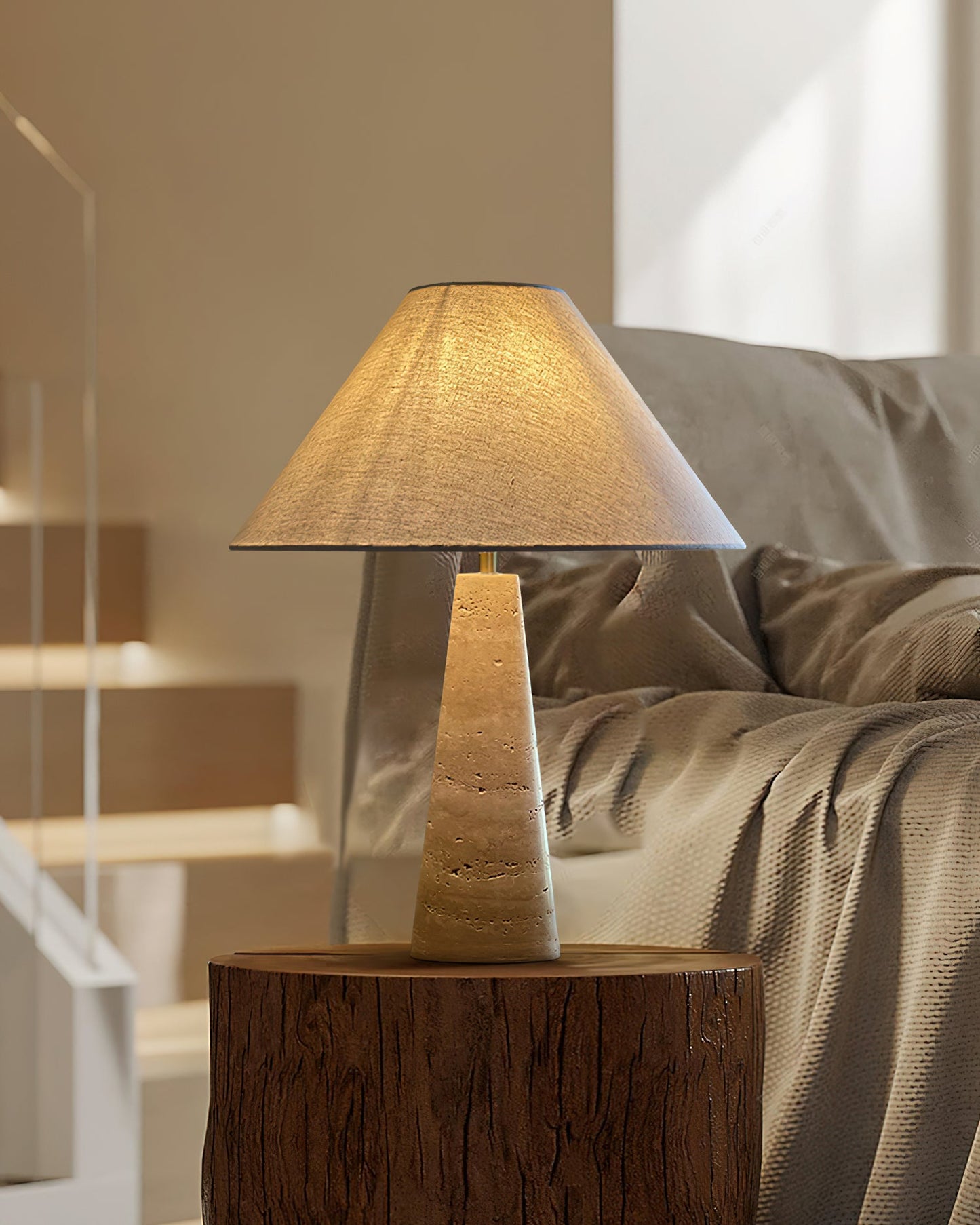 Elmai Travertine Table Lamp