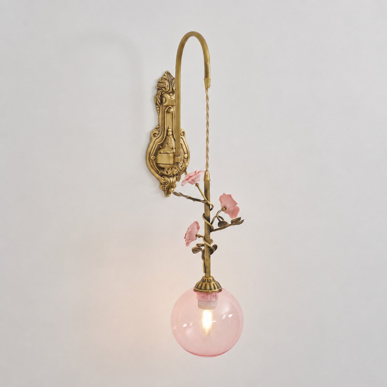 Everard Glass Rose Wall Sconce
