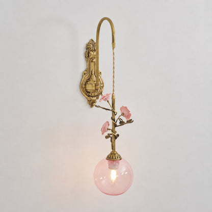 Everard Glass Rose Wall Sconce
