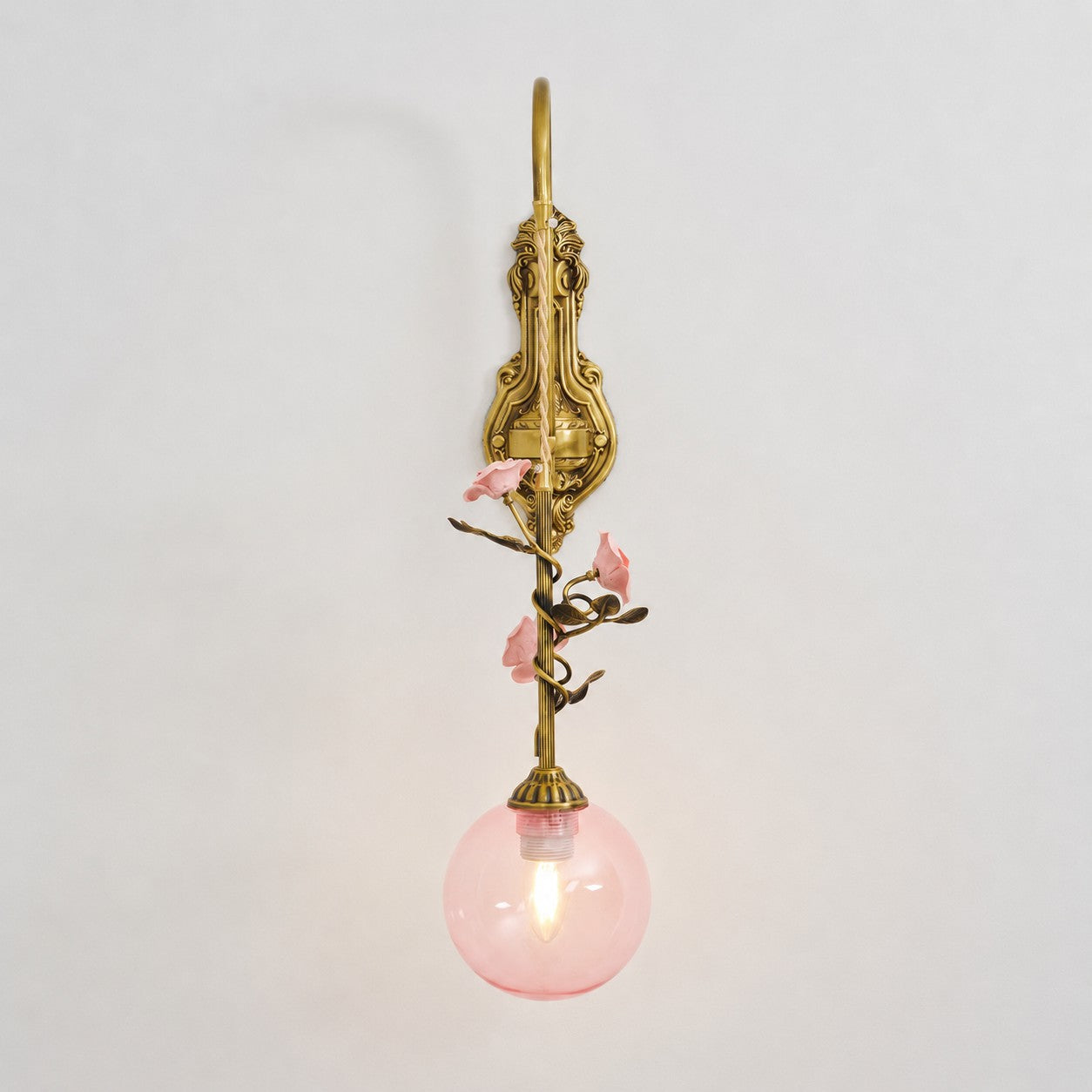 Everard Glass Rose Wall Sconce