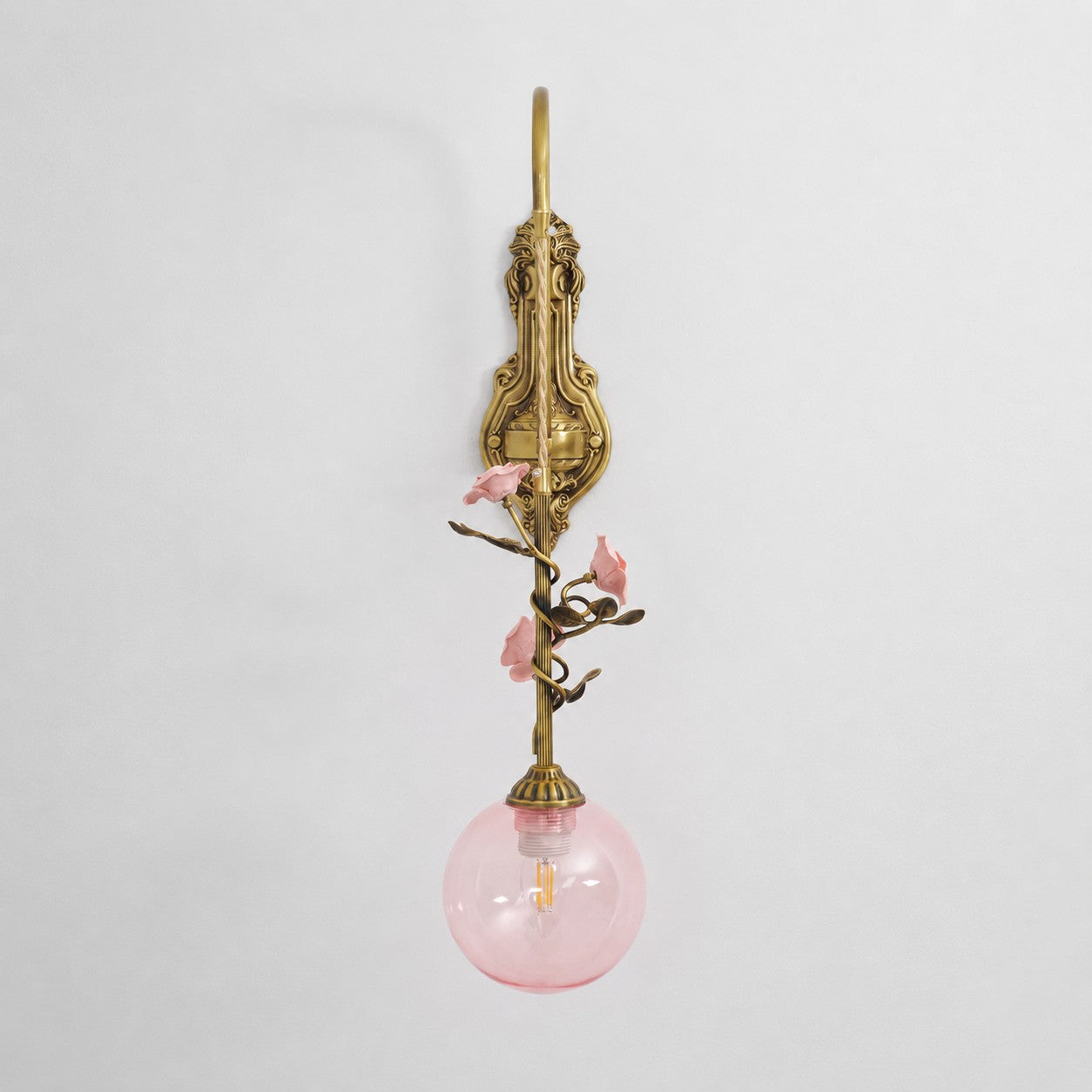 Everard Glass Rose Wall Sconce