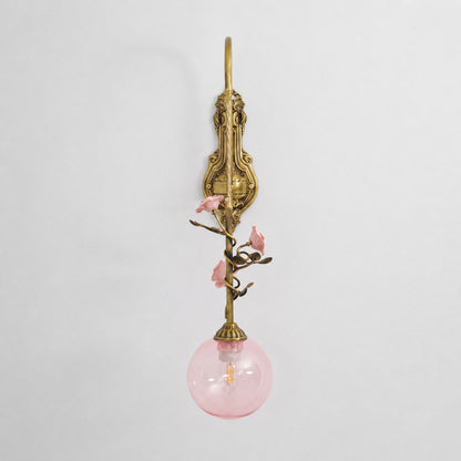 Everard Glass Rose Wall Sconce