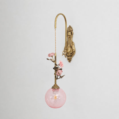 Everard Glass Rose Wall Sconce