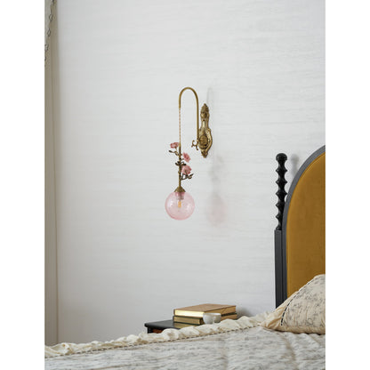 Everard Glass Rose Wall Sconce
