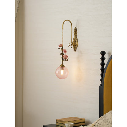 Everard Glass Rose Wall Sconce