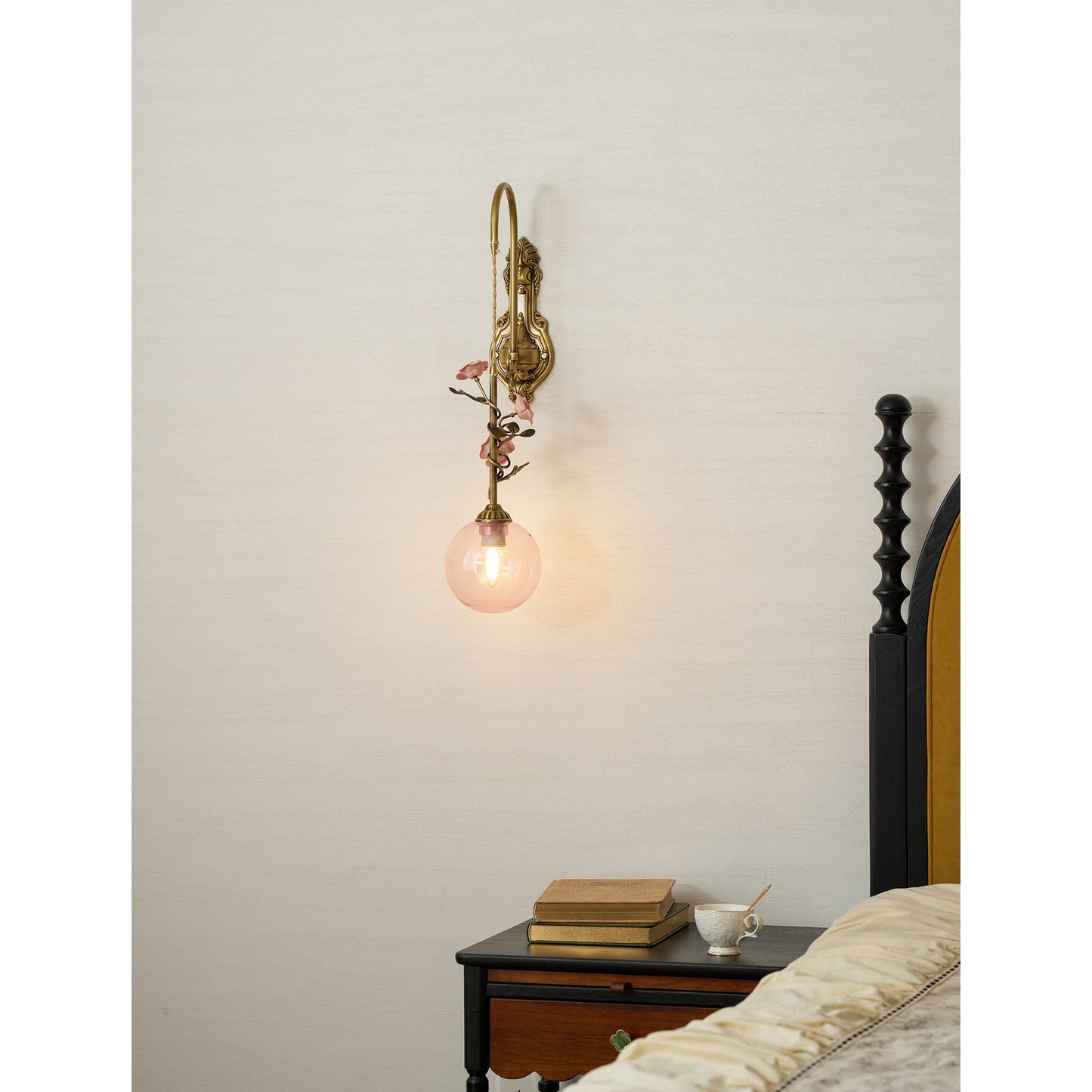 Everard Glass Rose Wall Sconce