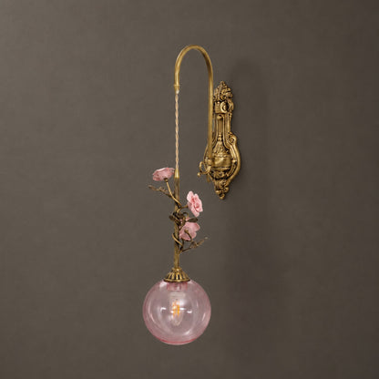 Everard Glass Rose Wall Sconce