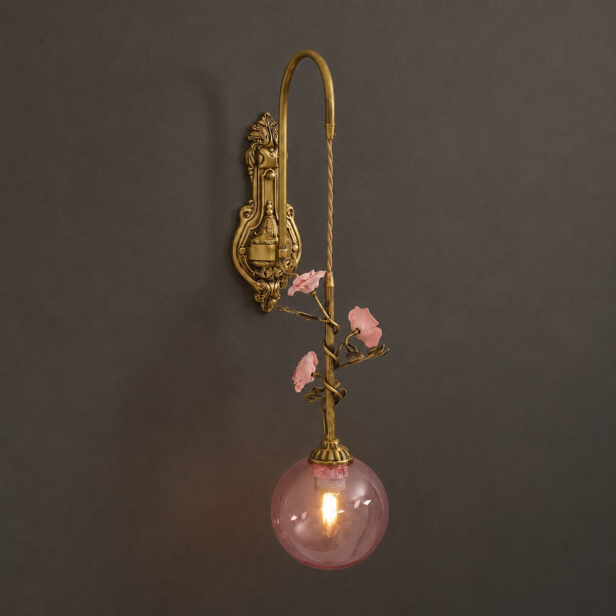 Everard Glass Rose Wall Sconce