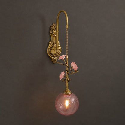 Everard Glass Rose Wall Sconce