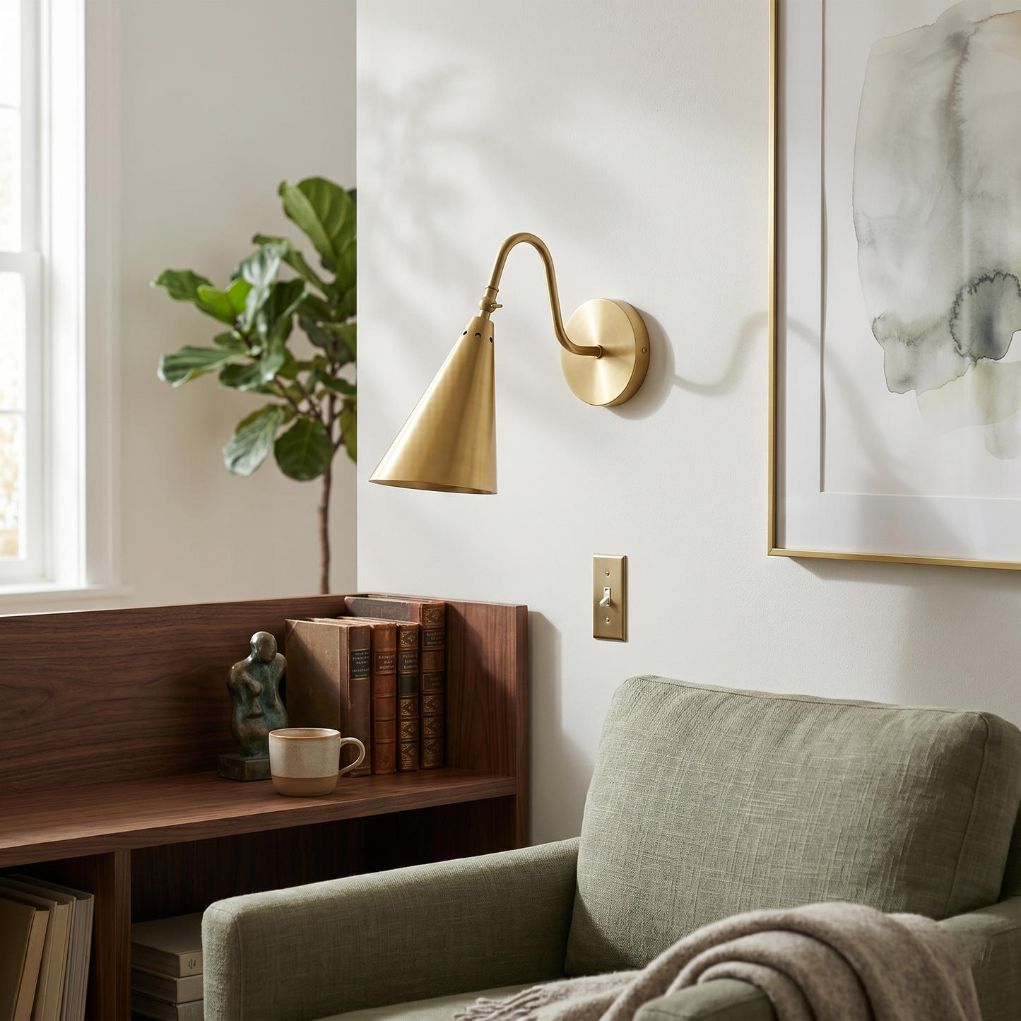 Trumpet Brass Wall Lamp