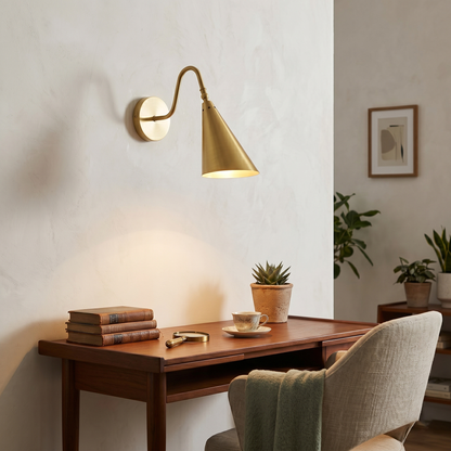Trumpet Brass Wall Lamp
