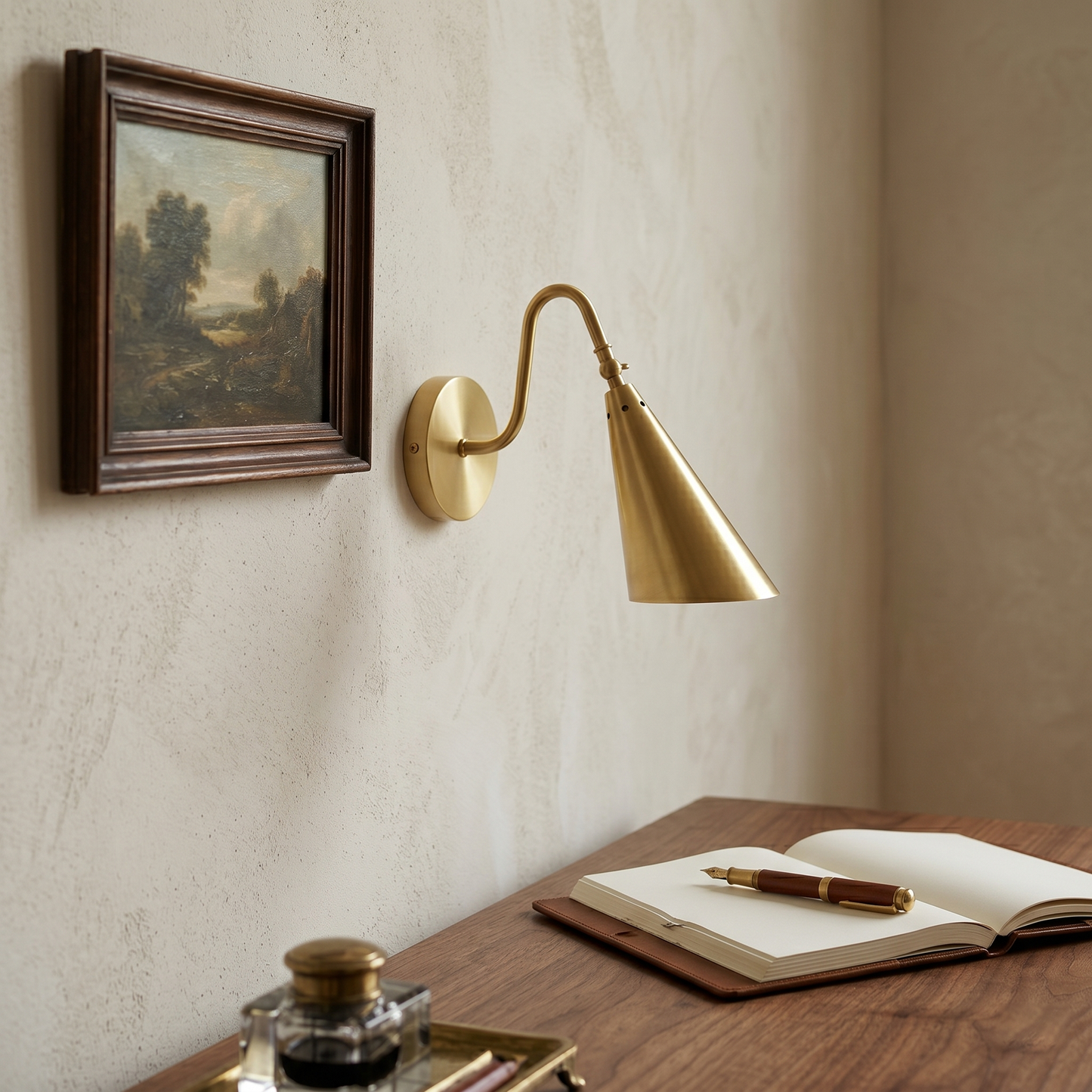 Trumpet Brass Wall Lamp